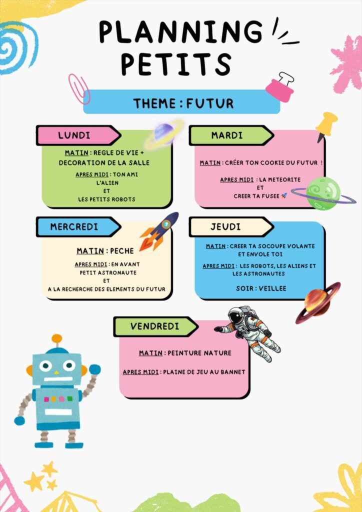Planning Petits Semaine 5
