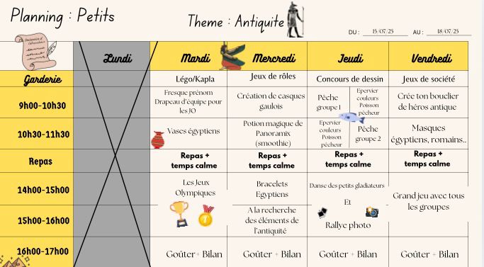 Planning Petits S2